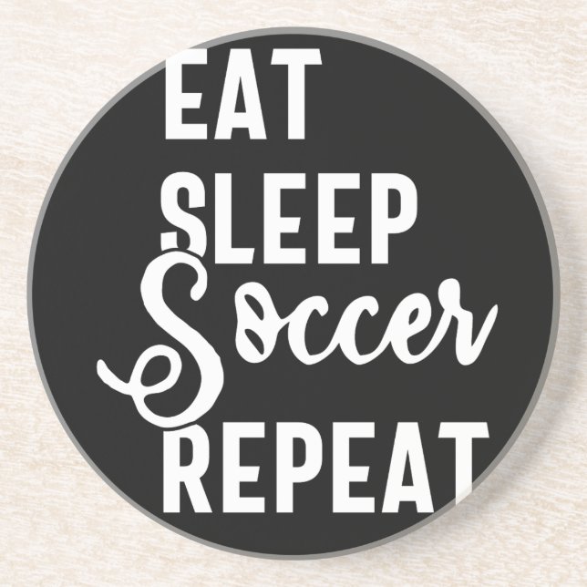 Dessous De Verre En Grès mangez sommeil soccer répéter (Devant)
