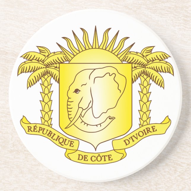 Dessous De Verre En Grès Manteau de la Côte d'Ivoire des bras (Devant)