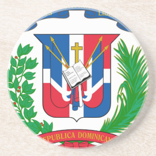Dessous De Verre En Grès Manteau de la République Dominicaine des bras