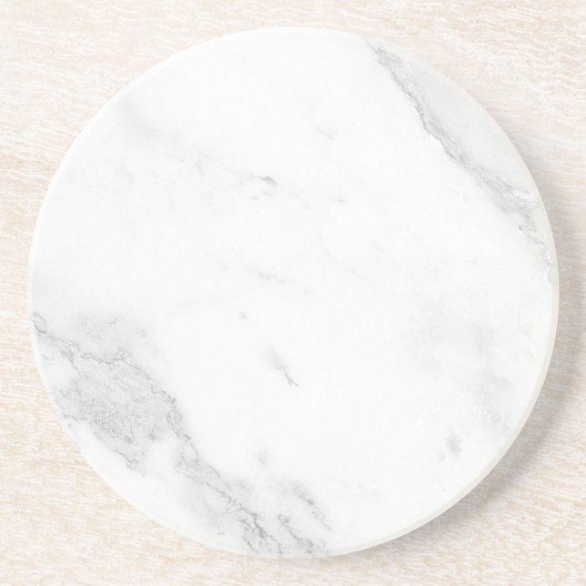 Dessous De Verre En Grès Marbre Blanc  (Devant)
