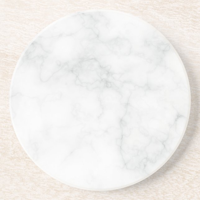Dessous De Verre En Grès Marbre Blanc Moderne (Devant)