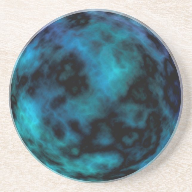 Dessous De Verre En Grès Marbre cosmique de bleu de Faux (Devant)