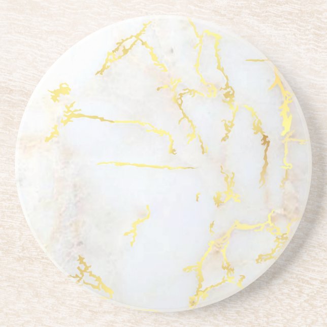 Dessous De Verre En Grès Marbre d'or personnalisé Modèle tendance (Devant)
