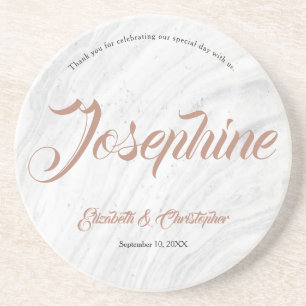 Dessous De Verre En Grès Marbre Noms Personalisés Mariage Placer les cartes
