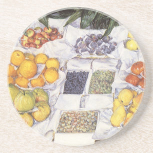 Dessous De Verre En Grès Marché aux Fruits par Gustave Caillebotte, Art Vin