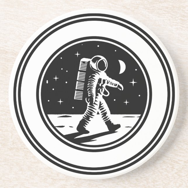 Dessous De Verre En Grès Marche sur la lune (Devant)