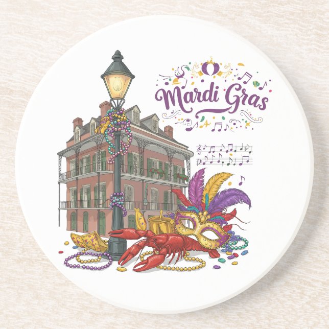 Dessous De Verre En Grès Mardi gras (Devant)