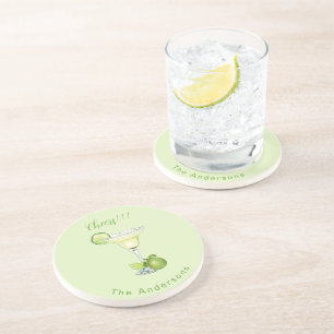 Dessous De Verre En Grès Margarita personnalisée au nom Cheers