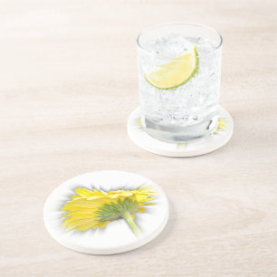 Dessous De Verre En Grès marguerite jaune