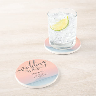 Dessous De Verre En Grès Mariage en bord de mer sous le soleil couchant