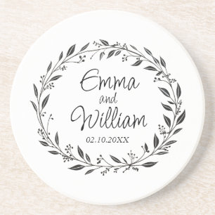 Dessous De Verre En Grès Mariage floral élégant