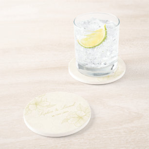 Dessous De Verre En Grès Mariage floral minimaliste élégant