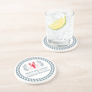 Dessous De Verre En Grès Mariage nautique moderne personnalisé