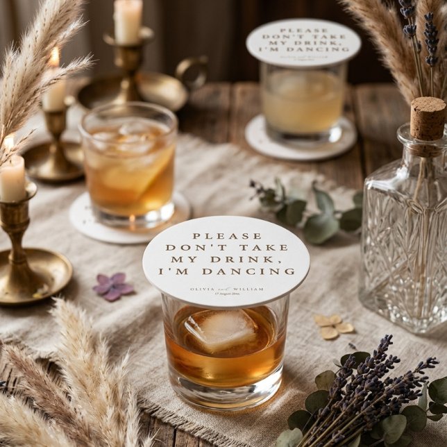 Dessous De Verre En Grès Mariage Personnalisé avec Écriture Moderne Rustiqu (Créateur téléchargé)