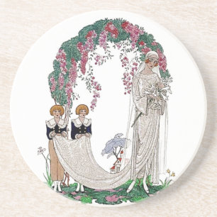 Dessous De Verre En Grès Mariée Art déco