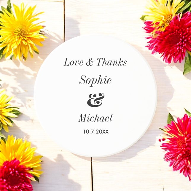 Dessous De Verre En Grès Mariée Marié Mariage Noir Blanc (Créateur téléchargé)