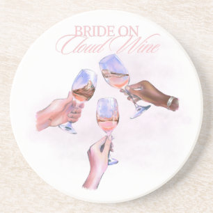 Dessous De Verre En Grès Mariée sur Vin Cloud   Création drôle pour une fêt