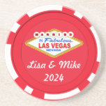 Dessous De Verre En Grès Mariés à Las Vegas Tapis de Puces- Texte éditable<br><div class="desc">Mariés à Las Vegas Tapis de Poker</div>