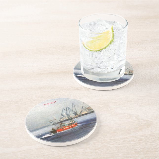 Dessous De Verre En Grès Marina/Mariña/Paysage marin (Côté)