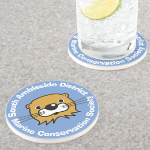 Dessous De Verre En Grès Marine Conservation With Otter Head.