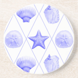 Dessous De Verre En Grès Marines Bleus Costumes côtiers Starfish
