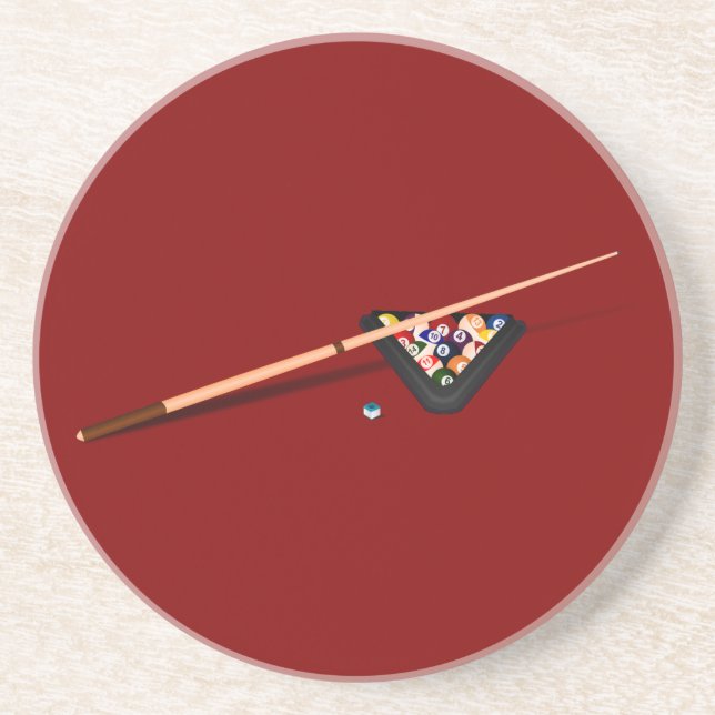 Dessous De Verre En Grès Maroon Billiard Table (Devant)