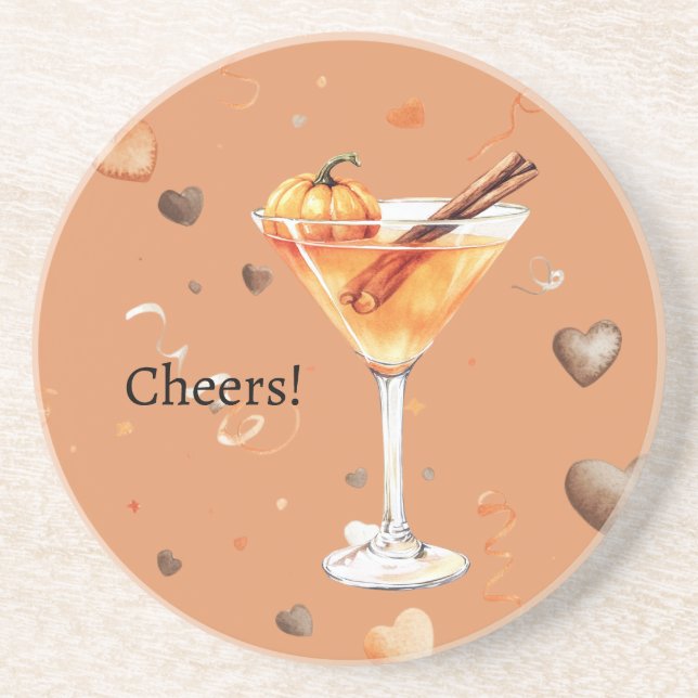 Dessous De Verre En Grès Martini à la citrouille (Devant)