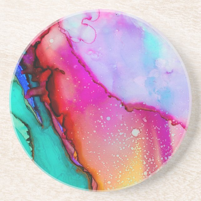 Dessous De Verre En Grès Masquage de couleur (Devant)