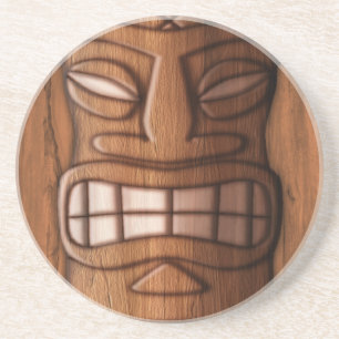 Dessous De Verre En Grès Masque en bois de Tiki
