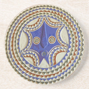 Dessous De Verre En Grès Masque Tribal Africain