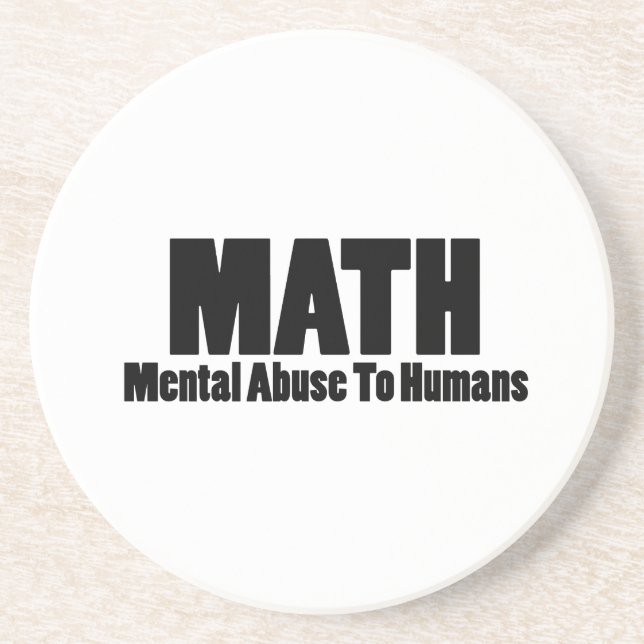 Dessous De Verre En Grès Maths. Maltraitance mentale envers les êtres humai (Devant)