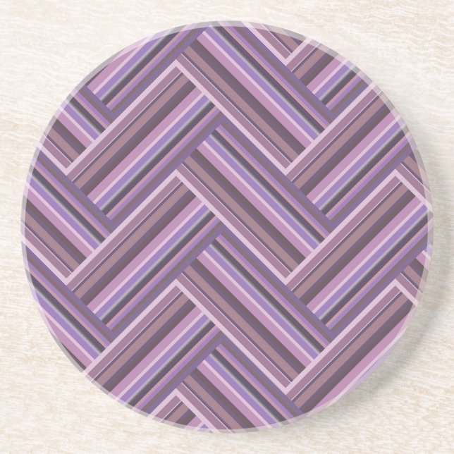 Dessous De Verre En Grès Mauve stripes double weave pattern (Devant)