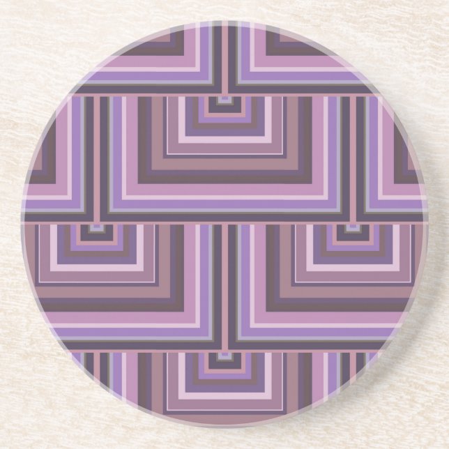 Dessous De Verre En Grès Mauve stripes square scales pattern (Devant)