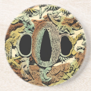 Dessous De Verre En Grès Médaillon asiatique doré par le studio de vision