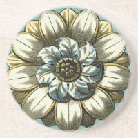 Médaillon floral orné sur Arrière - plan bleu clai