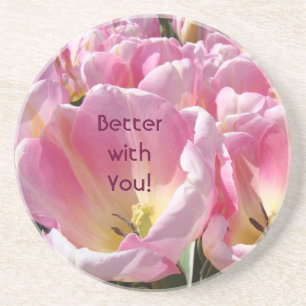 Dessous De Verre En Grès Meilleur avec toi ! Cadeaux Fleurs de Tulipe Roses