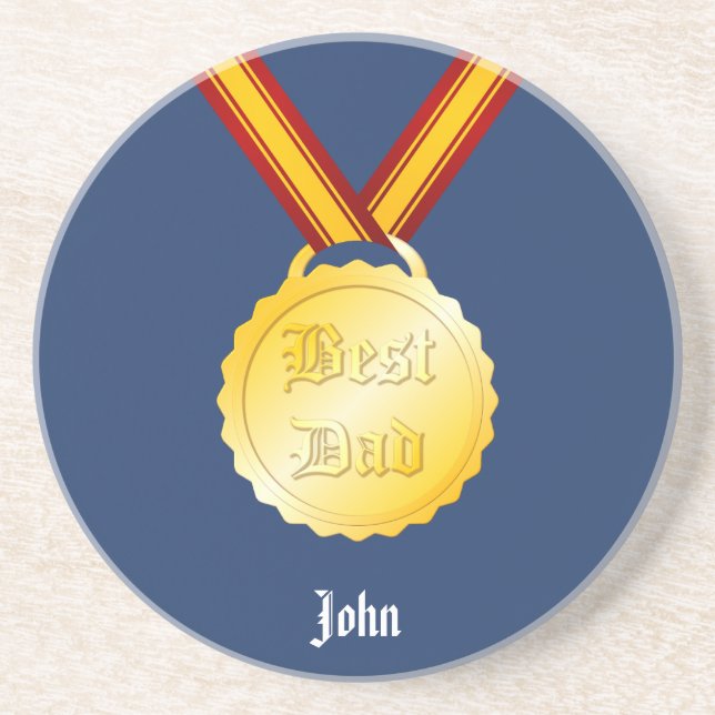Dessous De Verre En Grès Meilleure médaille de papa Fête des pères (Devant)