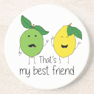 Dessous De Verre En Grès Meilleurs amis au citron et au citron BFF