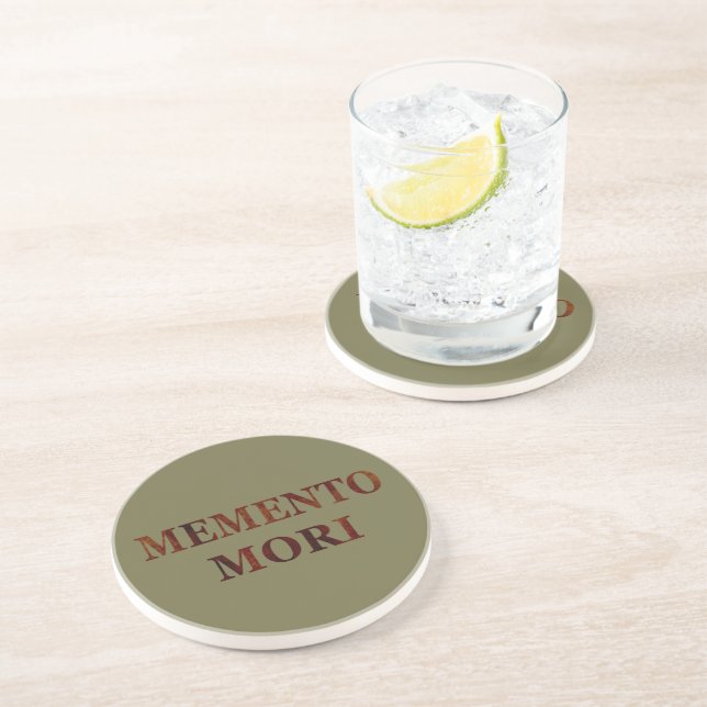 Dessous De Verre En Grès memento mori, phrase latine (Côté)