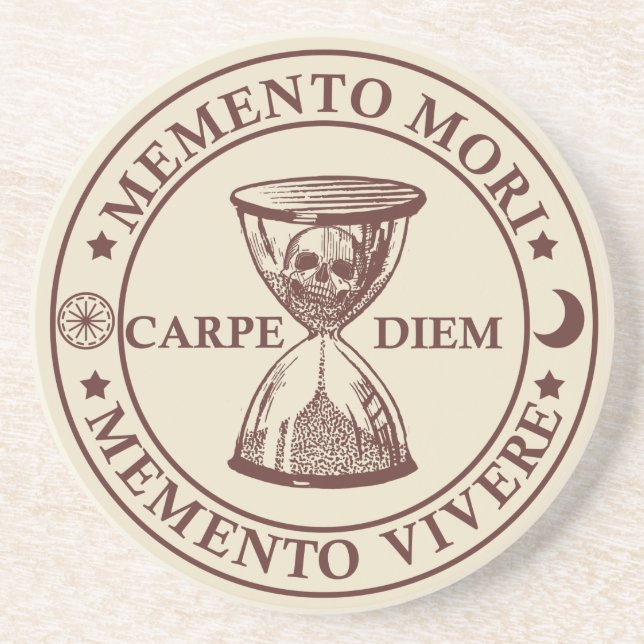 Dessous De Verre En Grès memento mori vivre (Devant)