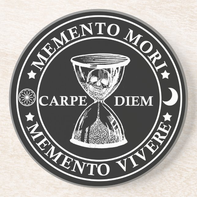 Dessous De Verre En Grès memento mori vivre (Devant)