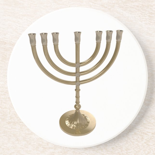 Dessous De Verre En Grès menorah or (Devant)