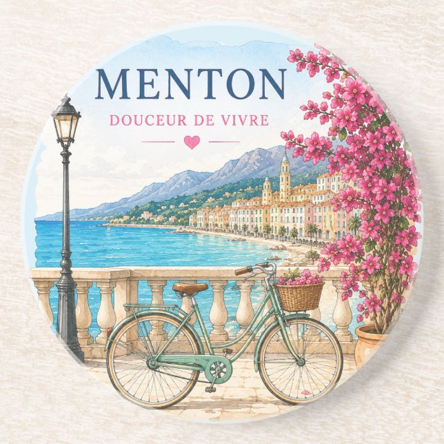Dessous De Verre En Grès Menton Charming Old Town Alley coasters (Devant)