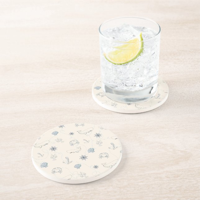 Dessous De Verre En Grès Mer marine (Côté)