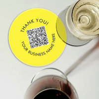 Merci | Code QR de site Web jaune simple 