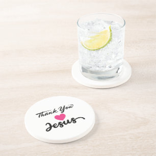 Dessous De Verre En Grès Merci Jésus   Coeur de foi chrétienne moderne