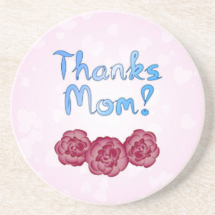 Dessous De Verre En Grès Merci Maman avec Fleur d'Oeillet pour la Fête des