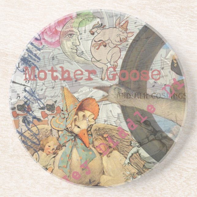 Dessous De Verre En Grès Mère Goose Nursery Rhyme Fairy Tale (Devant)
