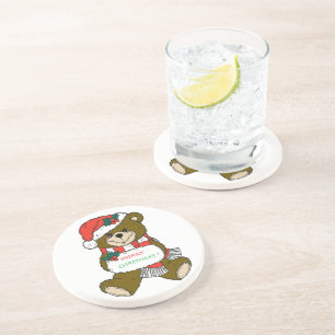 DESSOUS DE VERRE EN GRÈS "MERY NOËL" TEDDDY BEAR