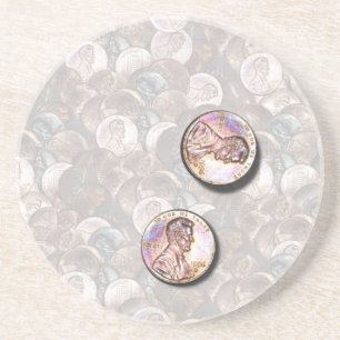 Dessous De Verre En Grès Mes deux cents valent la peine (Arrière - plan écl